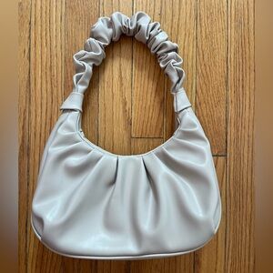Tan purse Cream Shoulder Bag  Scrunched Strap